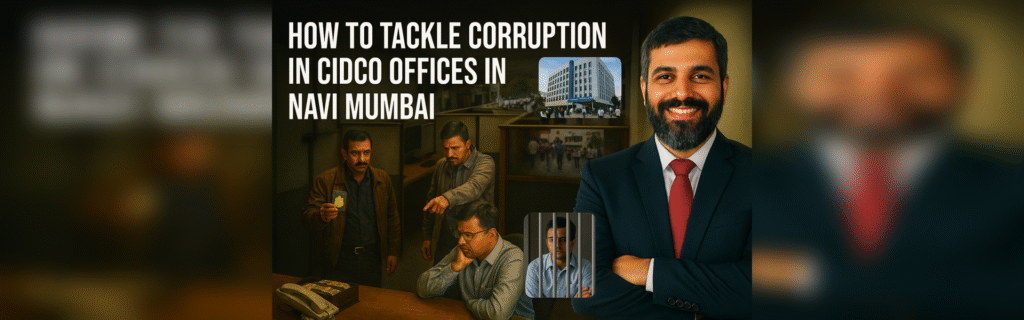 Image depicting the interiors of CIDCO office with a corrupt employee caught red handed