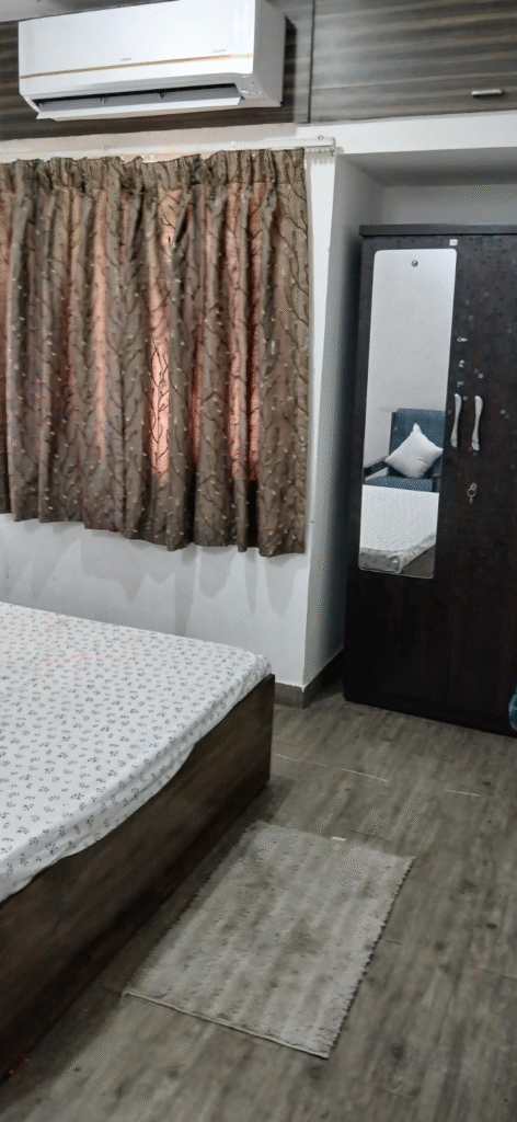 Wardrobe and bed