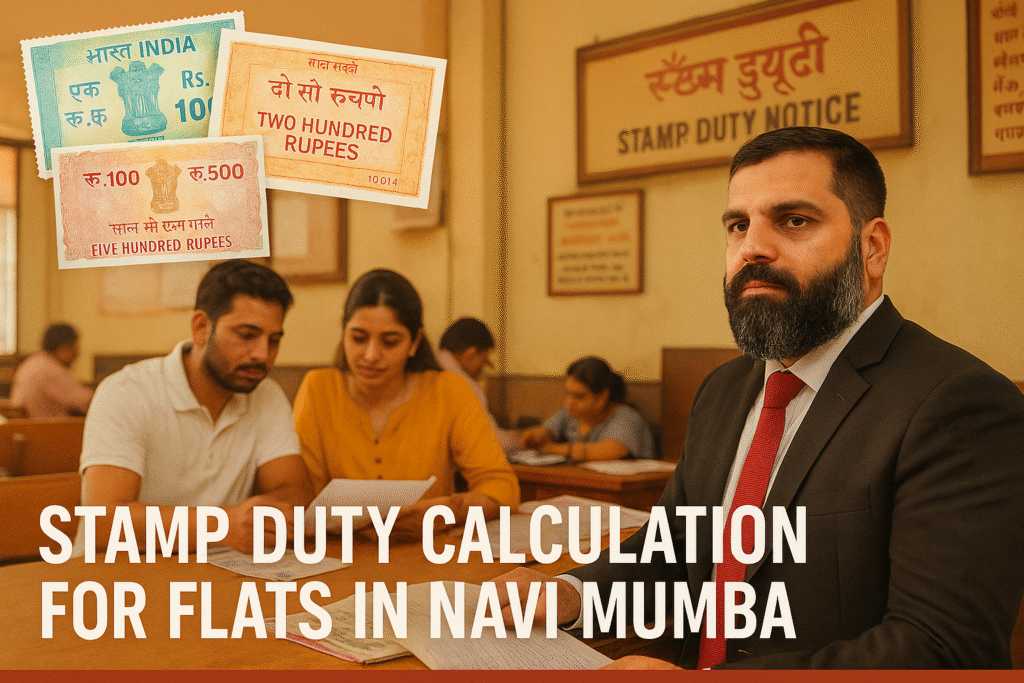 Mayur Panghaal inside stamp duty and registration office with his clients in navi mumbai